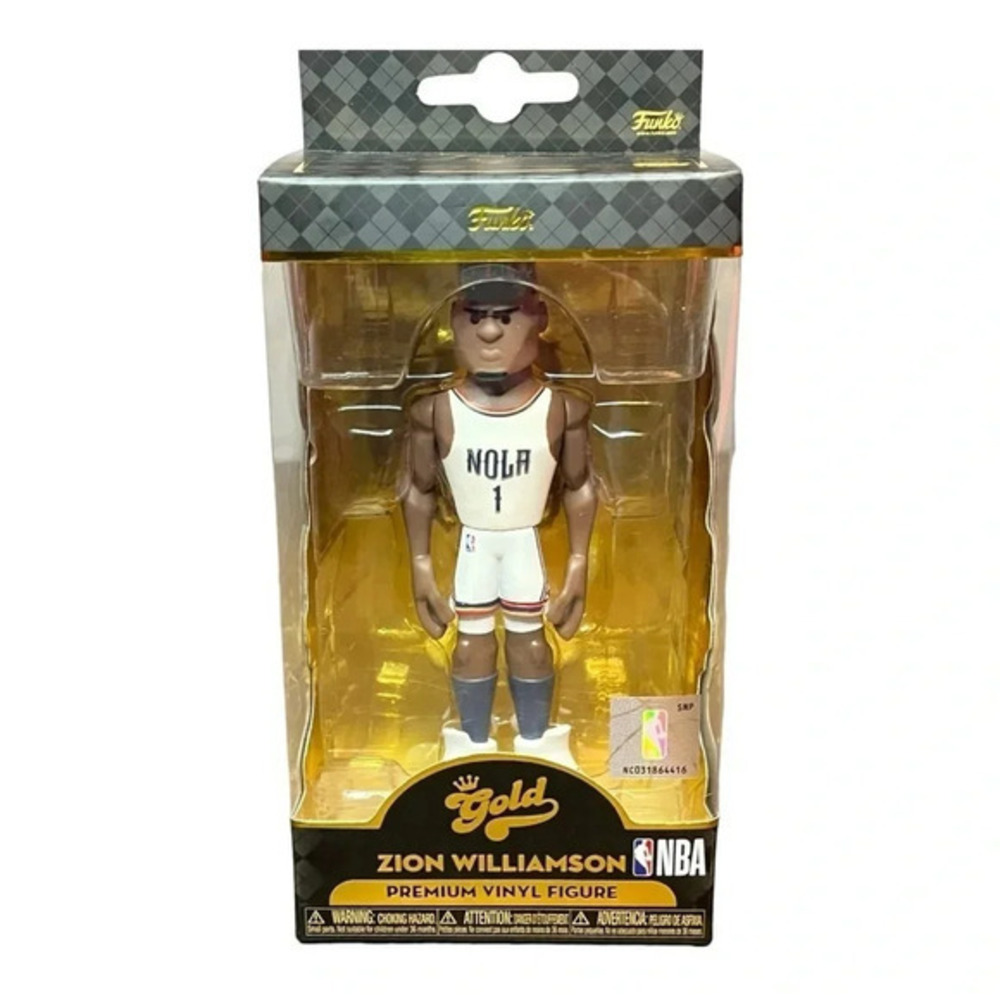 Funko Gold Zion Williamson NBA New Orleans Pelicans 5" Vinyl Figure White Jersey